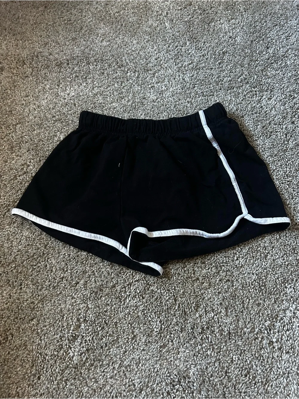 H&M Black Girls' Athletic Shorts with White Piping